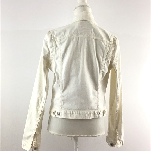 LEVI STRAUSS DENIM IVORY JACKET SIZE MEDIUM JR - Picture 4 of 7
